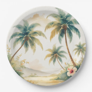 Plato De Papel Estilo de época Hawai Viajes Honolulu