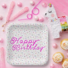 Plato De Papel Estilo de las flores