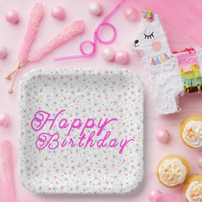 Plato De Papel Estilo de las flores (Fiesta)