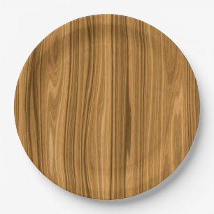 Plato De Papel Estilo de madera elegante del grano
