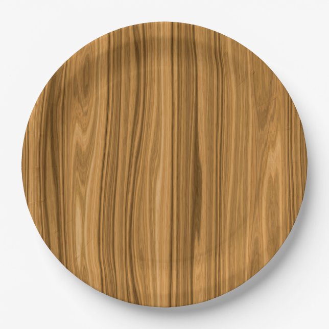 Plato De Papel Estilo de madera elegante del grano (Anverso)