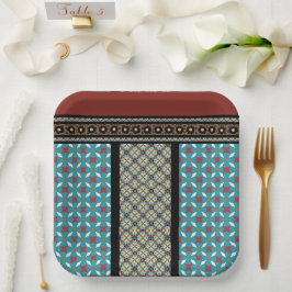 Plato De Papel Estilo de mosaico mexicano 3