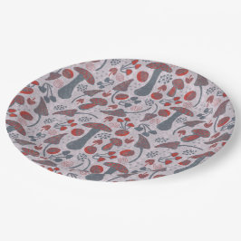 Plato De Papel Estilo de patrón de caída único