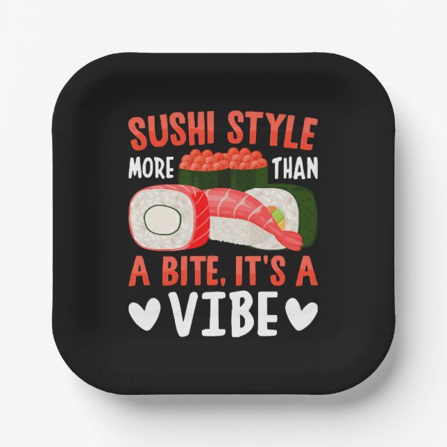 Plato De Papel Estilo de sushi más que un bocado (Anverso)
