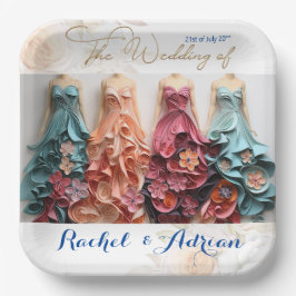 Plato De Papel Estilo de vestir boda