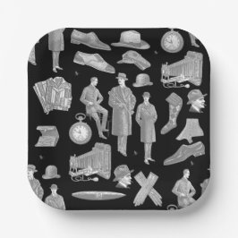 Plato De Papel estilo masculino victoriano ropa de hombre antigua