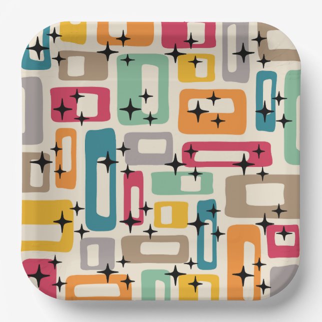 Plato De Papel Estilo moderno de mediados del siglo XX (Anverso)