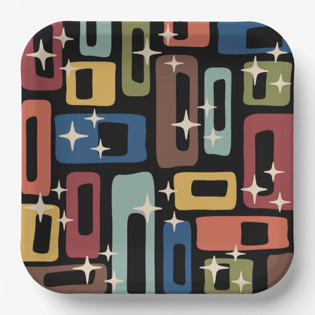 Plato De Papel Estilo moderno de mediados del siglo XX (Anverso)