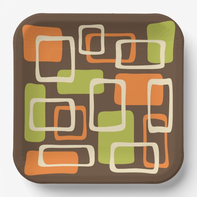 Plato De Papel Estilo moderno de mediados del siglo XX (Anverso)