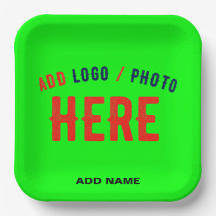 PLATO DE PAPEL ESTILO PERSONALIZADO MODERNO NEON VERIFICADO VERIF
