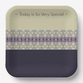 Plato De Papel Estilo Púrpura Y Gris Claro