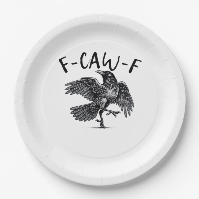 Plato De Papel Estilo Retro Clásico Cuervo F Caw F (Anverso)