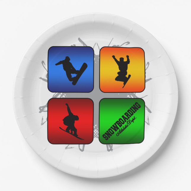 Plato De Papel Estilo urbano de la snowboard asombrosa (Anverso)