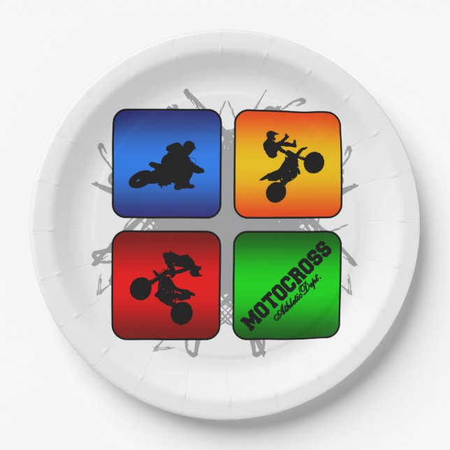 Plato De Papel Estilo urbano del motocrós asombroso (Anverso)