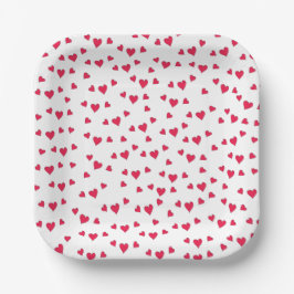 Plato De Papel Estiloso Corto Whimsical Hearts Trendy Fiesta Fun