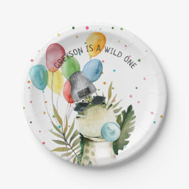 Plato De Papel Estiloso Fiesta de dinosaurios Animales Fiesta de 