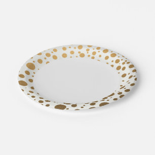 Plato De Papel Estilosos puntos de confetti Relieve metalizado do