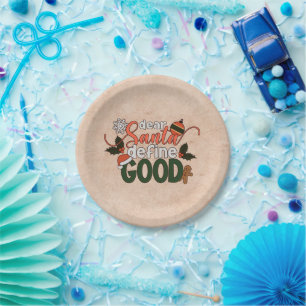 Plato De Papel Estimado Santa Define Buenos Navidades Placa de
