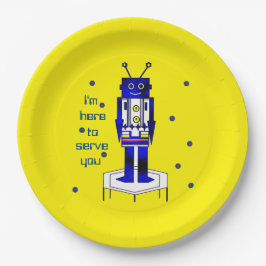 Plato De Papel "Estoy aquí para servirle" Placa de papel