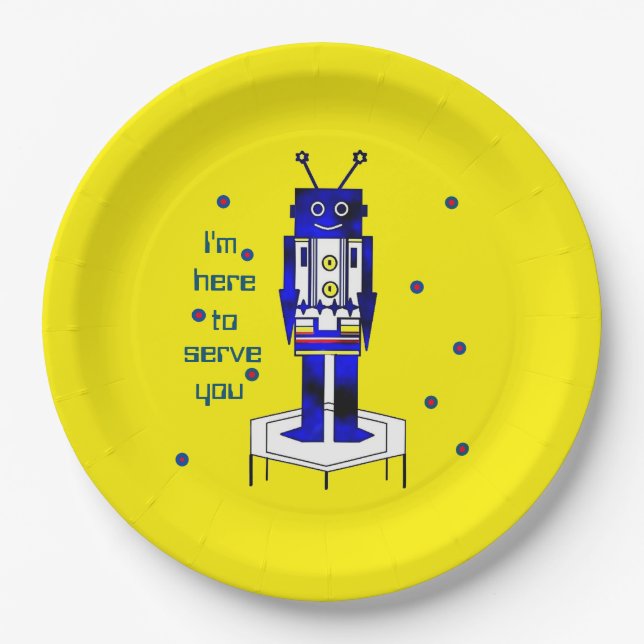 Plato De Papel "Estoy aquí para servirle" Placa de papel (Anverso)