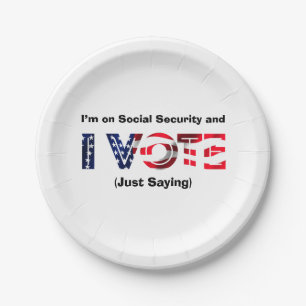 Plato De Papel Estoy en la Seguridad Social y voto