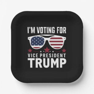Plato De Papel Estoy votando por el vicepresidente Trump Elección