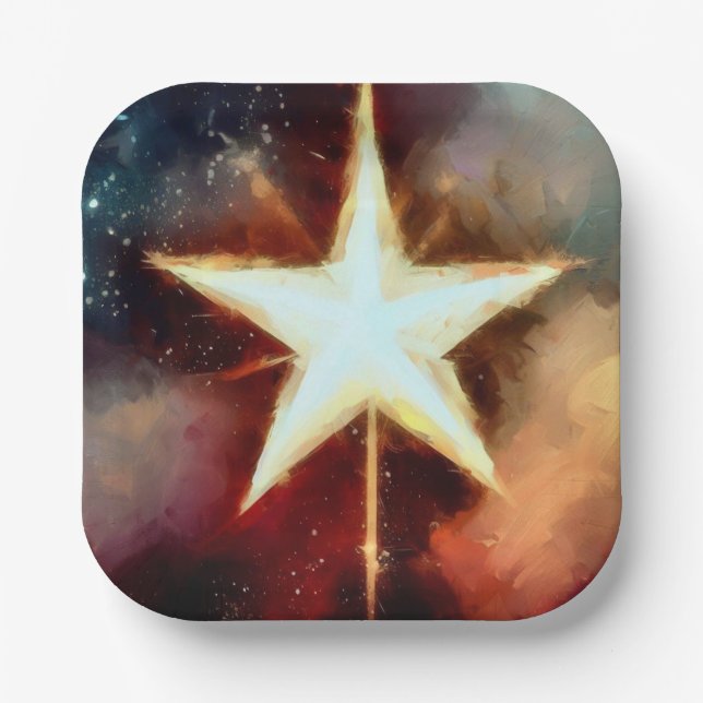 Plato De Papel Estrella 1 de los navidades (Anverso)