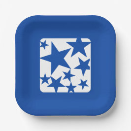Plato de papel estrella azul