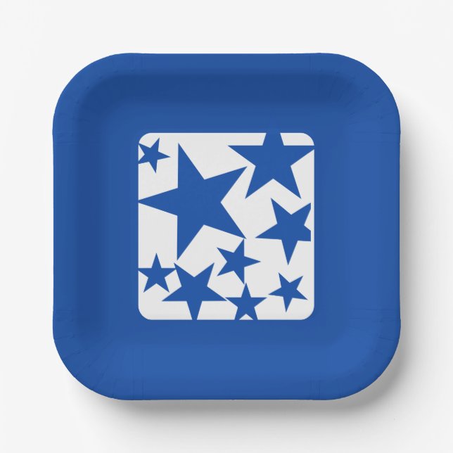Plato de papel estrella azul (Anverso)
