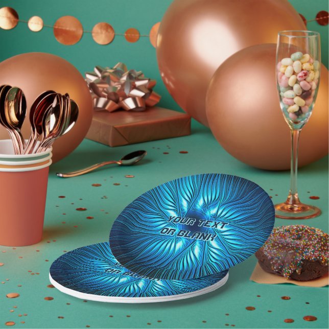 Plato De Papel Estrella azul tallada (Multi)