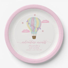 Plato De Papel Estrella de aire caliente Rainbow Air Balloon Clou