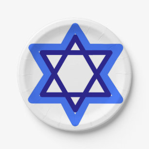 Plato De Papel Estrella de David Feliz Hanukkah Chanukkah Judío