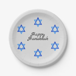 Plato De Papel Estrella de David Hanukkah