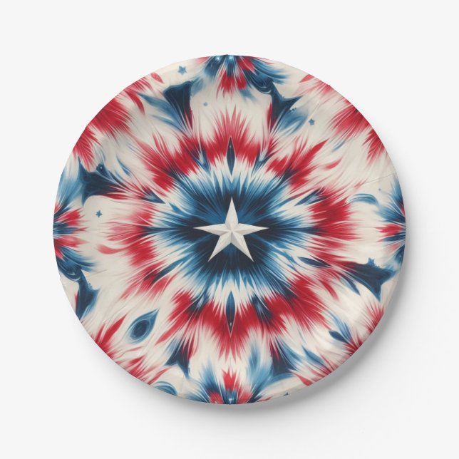 Plato De Papel Estrella de EEUU (Anverso)