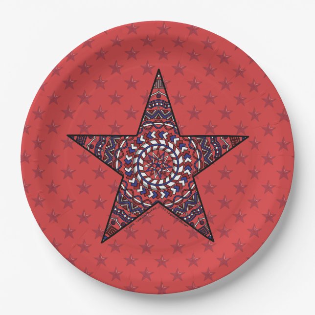 Plato de papel Estrella de la Independencia (Anverso)