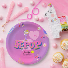 Plato De Papel Estrella de música K-Pop de Fiesta de cumpleaños s