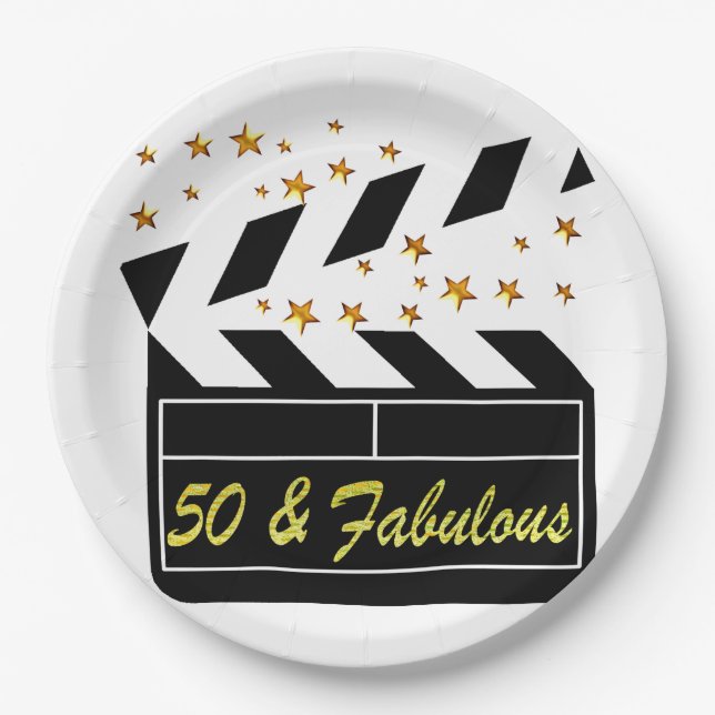 PLATO DE PAPEL ESTRELLA DE PELÍCULA DE 50 AÑOS (Anverso)