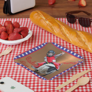 Plato De Papel Estrella de Rodeo Occidental Mutton Busting Kid