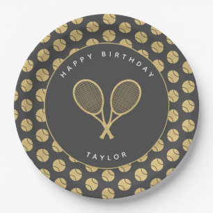Plato De Papel Estrella de tenis - pelota de tenis
