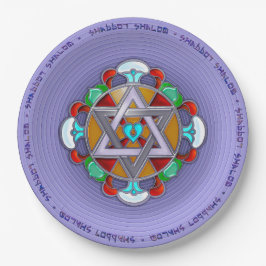 Plato De Papel Estrella del jardín en Lilac Shabbos