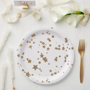 Plato De Papel Estrella dorada