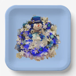 Plato De Papel Estrella Hanukkah moderna de David Snowman Wreath