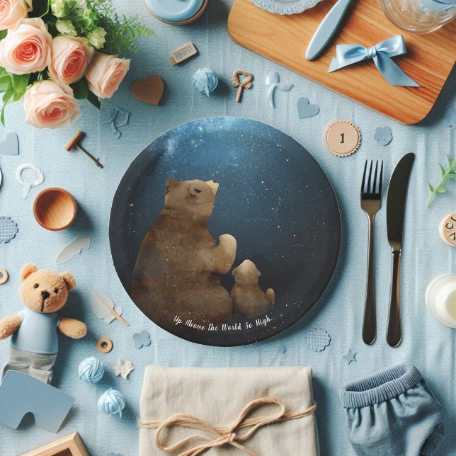 Plato De Papel Estrella pequeña de Oso Cuto (Subido por el creador)