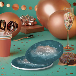 Plato De Papel Estrella pequeña Twinkle | Verde Verde azulado y M