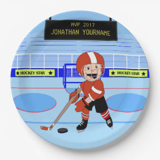 Plato De Papel Estrella personalizada de hockey sobre hielo, RW