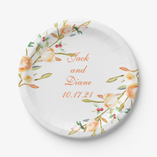 Plato De Papel Estrellas acuáticas de Rosa y de Berry