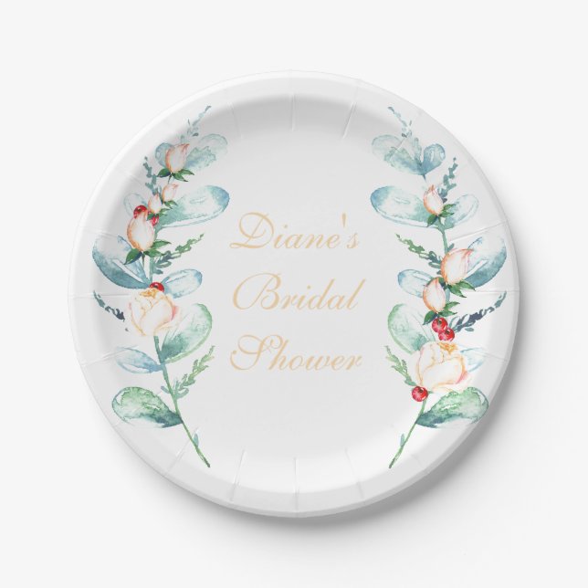 Plato De Papel Estrellas acuáticas de Rosa y de Berry (Anverso)