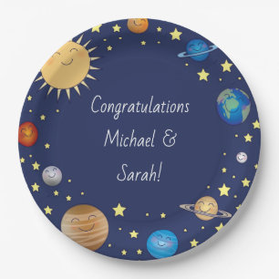 Plato De Papel Estrellas Baby Shower Galaxy Universe Space