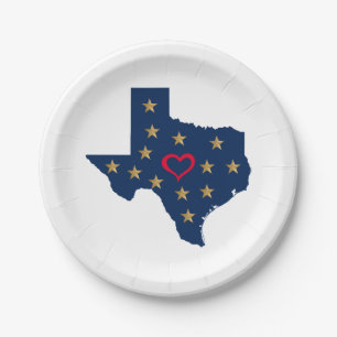 Plato De Papel Estrellas brillantes y de amor en Texas