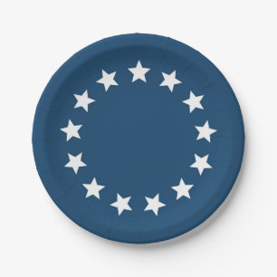 Plato De Papel Estrellas coloniales americanas de la bandera